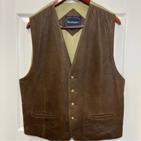 Huntington Other - Huntington Vintage Brown Genuine Leather Vest for Men Size Large